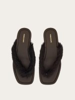 Ferragamo Thong sandal with fur detail - Image 2